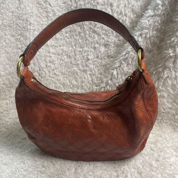 Antonio Melani Hobo Medium leather tan with geometric stitch accent. - Picture 7 of 15